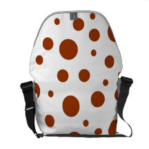 Brown Polka Dots on White Commuter Bag
