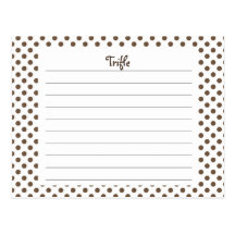 Brown Polka Dots Recipe Card Postcards