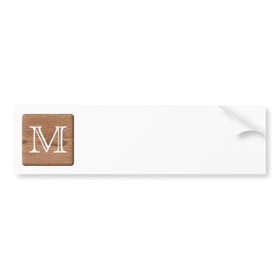 Brown Printed Pattern and Custom Letter. Bumper Sticker by Graphics_By_Metarla