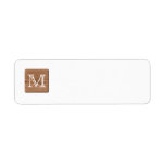 Brown Printed Pattern and Custom Letter. Custom Return Address Label