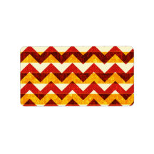 Brown Red and Yellow Indian Chevron Custom Address Labels