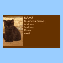 Brown Retro Sepia Kitten Business Cards business cards