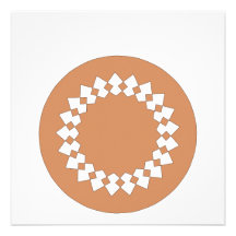 Brown Round Wheel Pattern Graphic Design. Personalized Announcements