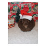 Brown Santa Pig Greeting Cards
