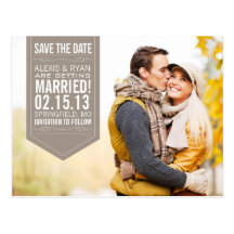 Brown Save The Date Postcards