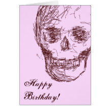 Brown Skull. Greeting Cards