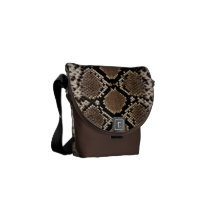 Brown Snakeskin pattern Courier Bag
