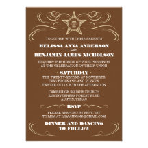Brown Southern Style Wedding Invitations