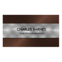 Brown Stainless Steel Business Card