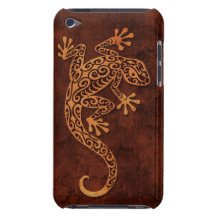 Brown Stone Climbing Gecko Barely There iPod Case