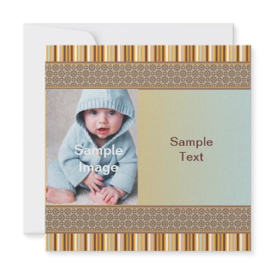 Brown Stripes Birthday/Birth Custom Invitations by FussiMussi