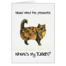 Brown Tabby Cat Christmas Card