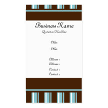 Brown & Teal Striped Business Card