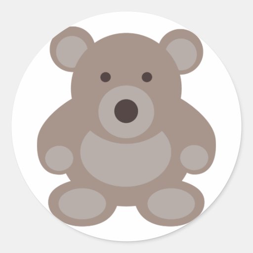 Brown Teddy Bear Round Sticker