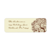 Brown Tree Return Address Custom Return Address Labels