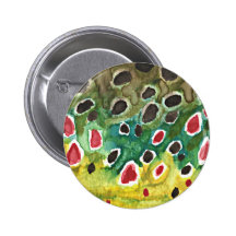 Brown Trout Fish Button