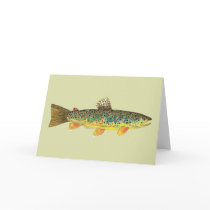 Brown Trout Fishing Card