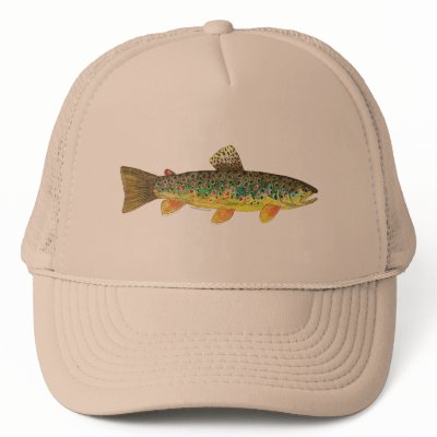 Brown Trout Fishing Mesh Hats by TroutWhiskers
