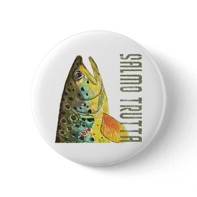 Brown Trout Ichthyology, Fishing, Fly Fishing Pins by TroutWhiskers