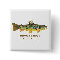 Brown Trout Latin Ichthyology Pinback Buttons