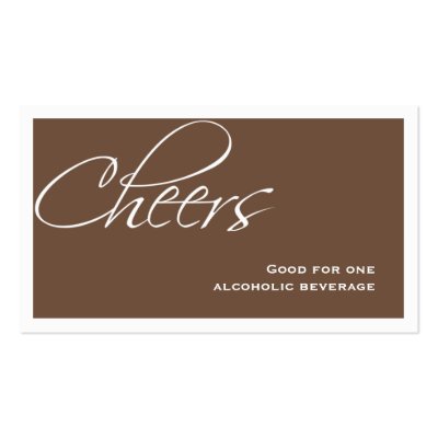 Brown wedding formal custom event drink ticket business card templates by FidesDesign