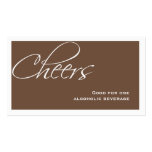 Brown wedding formal custom event drink ticket business cards