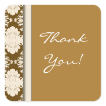Brown Wedding Matching Stickers, Thank You!