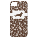 Brown&White Floral w/Dachshund