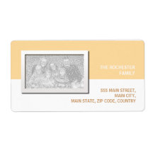Brown & White Photo Labels