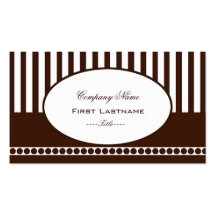 Brown & White Stripe Business Card