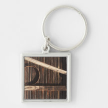 Brown Wooden Planks Barn Wall - rural photography Keychain