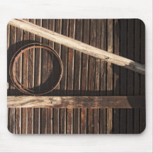 Brown Wooden Planks Barn Wall - rural photography Mouse Pad