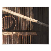 Brown Wooden Planks Barn Wall - rural photography Photographic Print