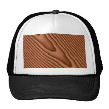 Brown Woodgrain Textured Mesh Hats