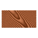 Brown Woodgrain Textured Personalized Photo Card