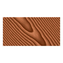 Brown Woodgrain Textured Personalized Photo Card