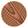 Brown Woodgrain Textured Round Stickers