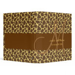 Brown Yellow Giraffe Print Wedding Planner Binder