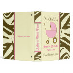 Brown Zebra Print Baby Girl Binder