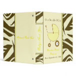 Brown Zebra Print Yellow Baby Binder