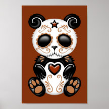 Brown Zombie Sugar Panda Poster