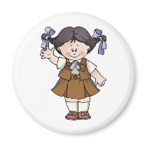 Brownie Black Hair Refrigerator Magnet