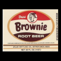 brownie root beer label post card postcards