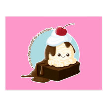 Brownie Sundae Post Card