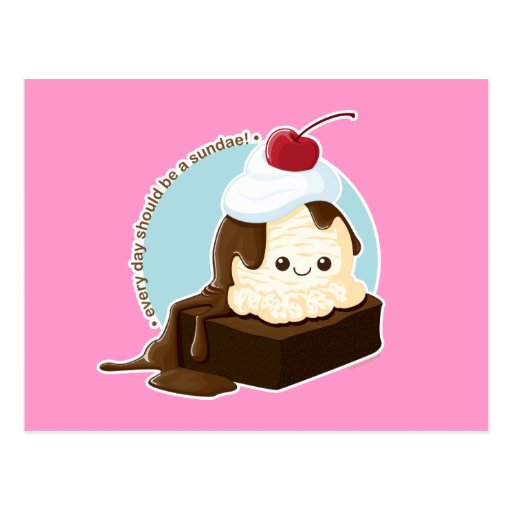 Brownie Sundae Post Card