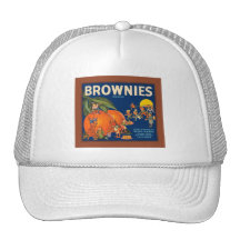 Brownies Brand Vintage Fruit Crate Label Mesh Hats