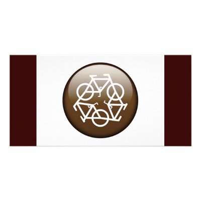 Browns recycle symbol personalized photo card by CreativeColours