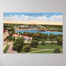 Brownsville, Texas Border Crossing 1940 Poster
