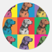 Bruit-Art de beagle Autocollant Rond