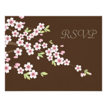 Brun chocolat et fleurs de cerisier épousant RSVP Bristol Personnalisé